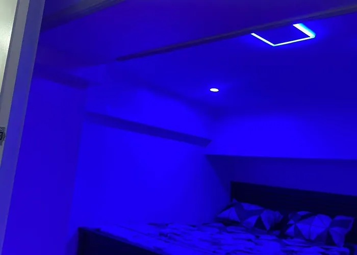 Elegant Golden Loft With Mood Lighting Location And Skyline Views Manila