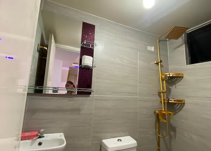 Elegant Golden Loft With Mood Lighting Location And Skyline Views Manila